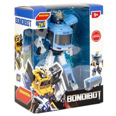 Трансформер 2в1 BONDIBOT Bondibon робот-автобус, цвет синий, 21,8х17,5х9,7см