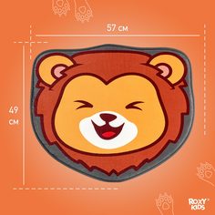 Плюшевый коврик c эффектом памяти антискользящий Лев, 50x60 см (лев) Roxy Kids