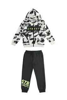 Спортивный костюм для мальчиков IDO, кремовый-черный 128р.