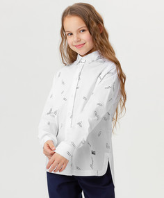 Рубашка детская Button Blue 223BBGS22150213 белый, 152