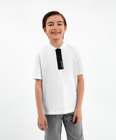 Поло детское Gulliver 223GSBJC1401 белый, 158