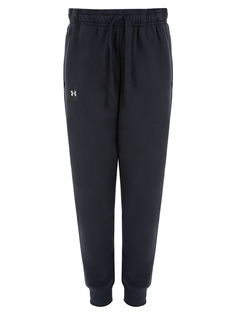Брюки беговые детские under armour rival fleece black xl/int
