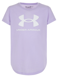 Футболка беговая under armour sportstyle logo ss purple m/int