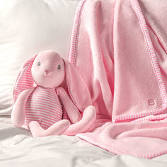 Плед с игрушкой Зайка, 90х75 см, розово-белый, 2пр. Togas