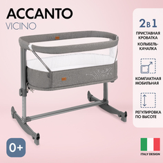 Детская приставная кроватка Nuovita Accanto Vicino (Grigio scuro Lino/Темно-серый лён)