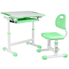 Комплект Anatomica Karina Парта+стул+выдвижной ящик белый/зеленый