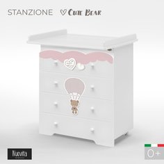 Детский пеленальный комод Nuovita Stanzione Honey Bear (Bianco/Белый)
