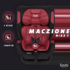 Детское автокресло Nuovita Maczione NiS3-1, Isofix, группа 1,2,3, 9-36 кг (Красный)