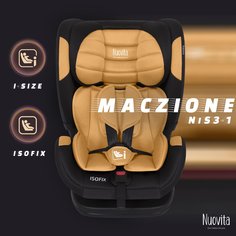 Детское автокресло Nuovita Maczione NiS3-1, Isofix, группа 1,2,3, 9-36 кг (Песочный)