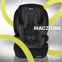 Детское автокресло трансформер Nuovita Maczione N123-1, группа 1-2-3, 9-36 кг (Чёрный)