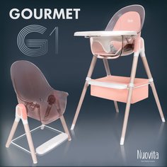 Стульчик для кормления 2 в 1 Nuovita Gourmet G1 Standart (Rosa/Розовый)