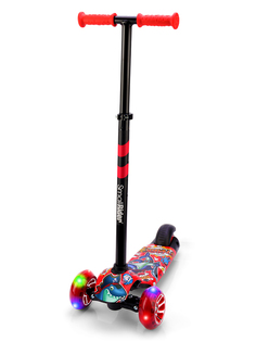 Трехколесный самокат со светящими колесами Small Rider Turbo 2 красный 1643764N