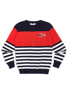 Пуловер для мальчика Me&We JB221-K101-801 Синий/Красный-134