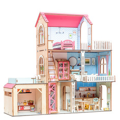Кукольный домик M-Wood с мебелью деревянный 3027