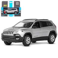 Машинка Автопанорама Jeep Cherokee, М1:32, свет, звук, серебряный, JB1251498