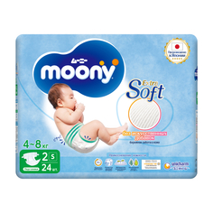 Подгузники MOONY подгузники S (4-8 кг), 24 шт