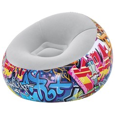 Кресло надувное Bestway Graffiti, 112х112х66 см, 75075, 5309837