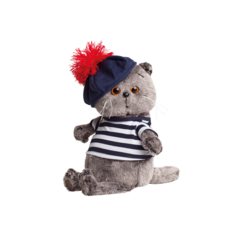 Мягкая игрушка Budi Basa Кот Басик в тельняшке и берете 30см BB97501