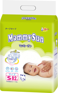 Подгузники MammySun 4-8 кг S, 82 шт. No Brand