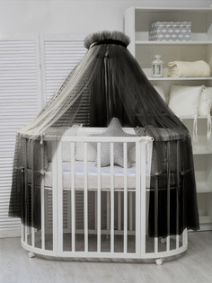 Балдахин Про Сон для детской кроватки из фатина 170х600 см черный