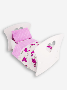 Постель для кукол Body Pillow Одеяло, матрас, подушка белый/розовый