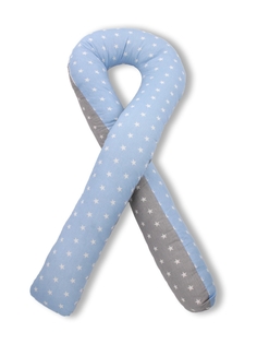 Подушка Body Pillow для беременных со съёмной наволочкой 340х30 см, голубой/коричневый