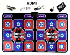 Беспроводной танцевально-игровой коврик для двоих DEX с HDMI, русское меню, 32 Бит