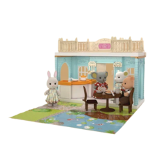Детский кукольный домик с мебелью и куклой фигуркой животного кухня No Brand