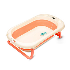 Детская складная ванночка Solmax с термометром для купания новорожденных, розовый ZV97033 Solmax&Kids