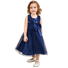 Платье детское Me&We AG222-W601-908, Синий, 104