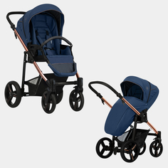 Прогулочная коляска Bebetto Nico ESTILO 04, синий, рама бронзовая