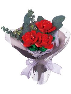 Конструктор JAKI букет цветов Plante Розы красные JK2685, 100 деталей