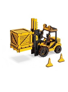 3D деревянный конструктор Robotime Forklift, погрузчик, 139 дет.