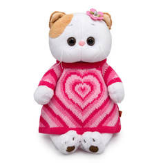 Мягкая игрушка BUDI BASA Кошечка Ли-Ли в вязаном платье с сердцем 24 см, LK24-098