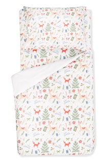 Постельное белье новогоднее Forest kids Magic Time 160х80 см поплин белый