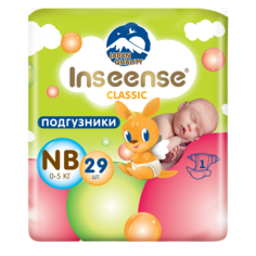 Подгузники INSEENSE Classic+ NB, 0-5 кг., 29 шт.