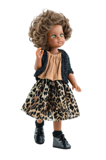 Кукла Paola Reina Нора в юбке с леопардовым принтом, 32 см, шарнирная, 04856