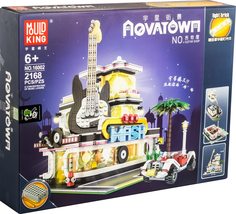 Конструктор MOULD KING 16002 Автомойка и Музыкальный магазин с подсветкой, 6+, 2 168 дет.