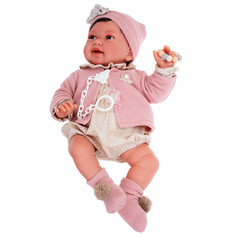 Кукла малышка Antonio Juan Елена в розовом 40 см, мягконабивная испанская 33006
