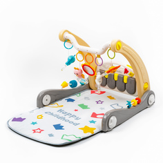 Каталка-ходунки Amarobaby PlayWay 2 в 1 с разв. ковриком и встроен. игровой панелью, серый