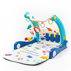 Каталка-ходунки Amarobaby PlayWay 2 в 1 с разв. ковриком и встроен. игровой панелью, синий