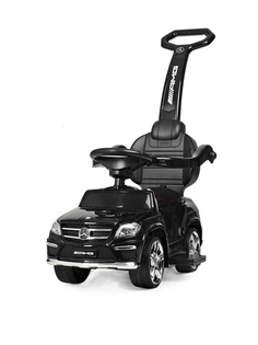 Детская каталка RIVERTOYS A888AA-M Mercedes-Benz, с родит. ручкой, звук, свет, черный