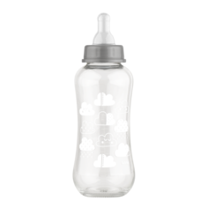 Стеклянная бутылочка LUBBY с силиконовой соской, 0+, 250 мл., бежевый, 16031б