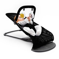 Детский шезлонг Amarobaby Baby time, черный, AB21-25ВТ/09