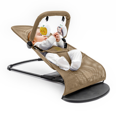 Детский шезлонг Amarobaby Baby time, бежевый, AB21-25BT/03