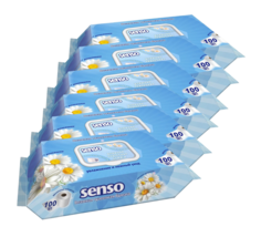 Влажная туалетная бумага Senso Экстракт ромашки 100 шт, 6 упаковок