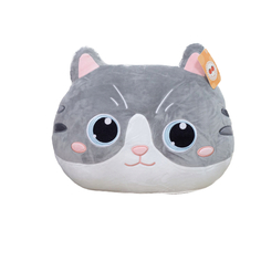 Мягкая игрушка Подушка Кот 40 см серый No Brand