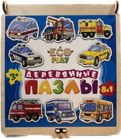 Деревянные развивающие пазлы Мозаика-Синтез Спецтранспорт 8 в 1