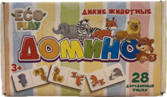Развивающее домино Мозаика-Синтез Дикие животные с деревянными фишками