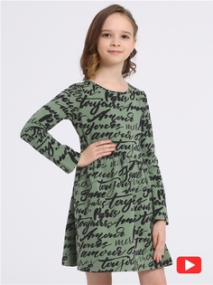 Платье детское Апрель 1ДПД4017258н, хаки, 134